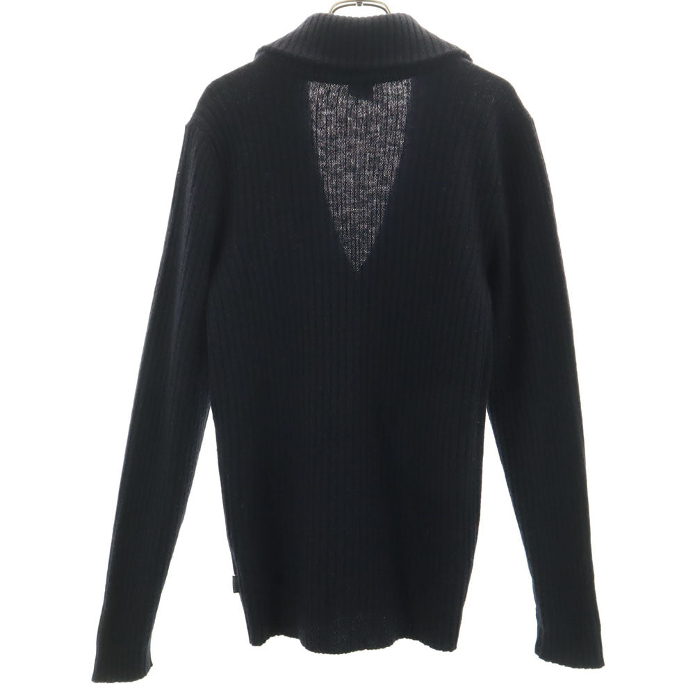 BOSS ボス ウール100% 長袖 ショールカラー ニットカーディガン M 黒 メンズ