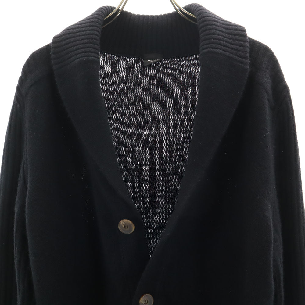 BOSS ボス ウール100% 長袖 ショールカラー ニットカーディガン M 黒 メンズ