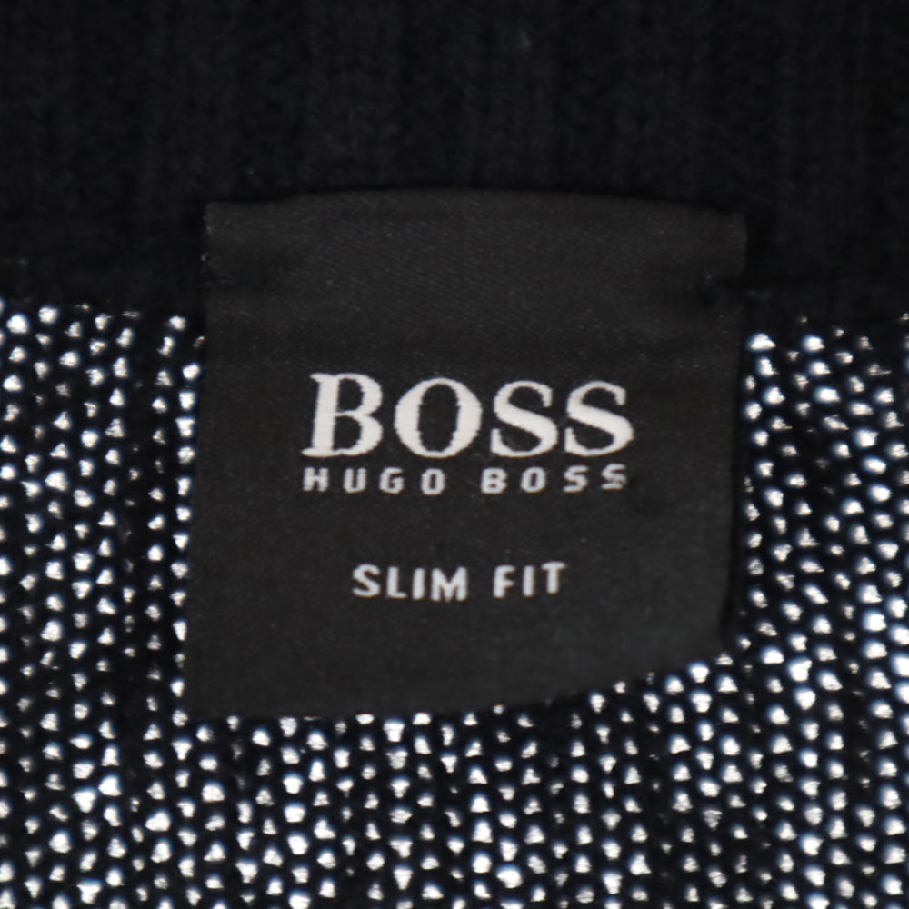 BOSS ボス ウール100% 長袖 ショールカラー ニットカーディガン M 黒 メンズ