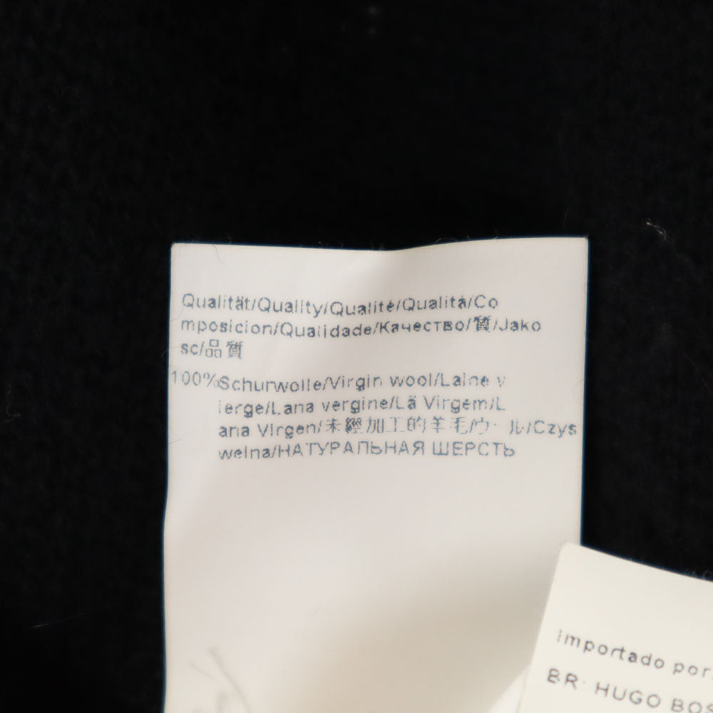 BOSS ボス ウール100% 長袖 ショールカラー ニットカーディガン M 黒 メンズ