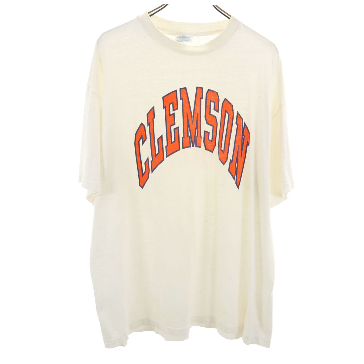 Hanes ヘインズ 90s USA製 オールド CLEMSON 半袖 Tシャツ XL ホワイト シングルステッチ メンズ