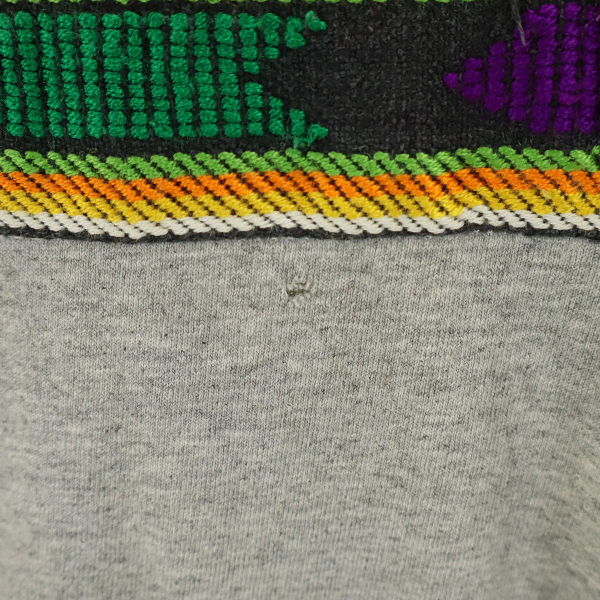 90s オールド グアテマラ 刺繍 半袖 Tシャツ グレー エスニック メンズ