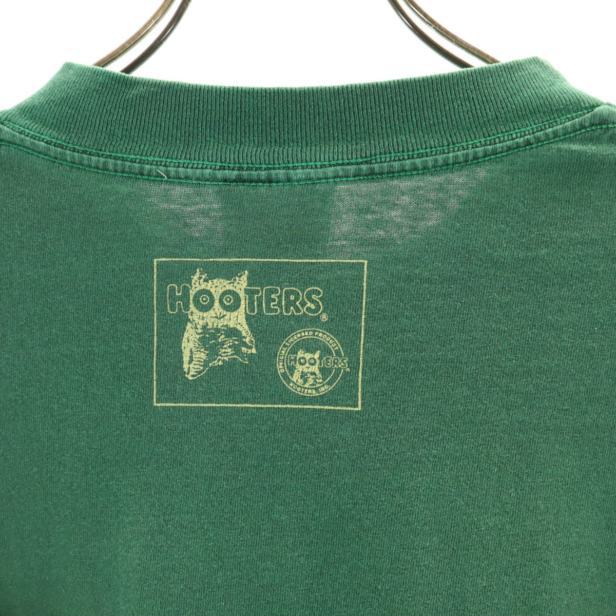 HOOTERS フーターズ 90s USA製 オールド 半袖 Tシャツ L グリーン シングルステッチ メンズ