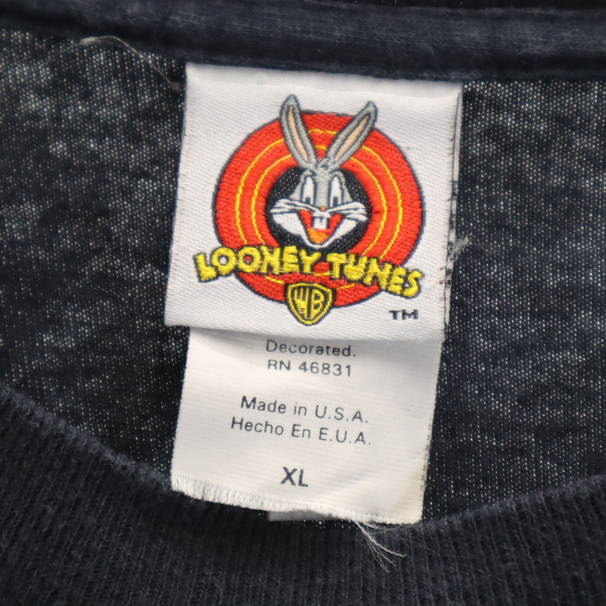 LOONEY TUNES ルーニーテューンズ USA製 タズマニアン・デビル 長袖 Tシャツ XL ブラック ロンT メンズ