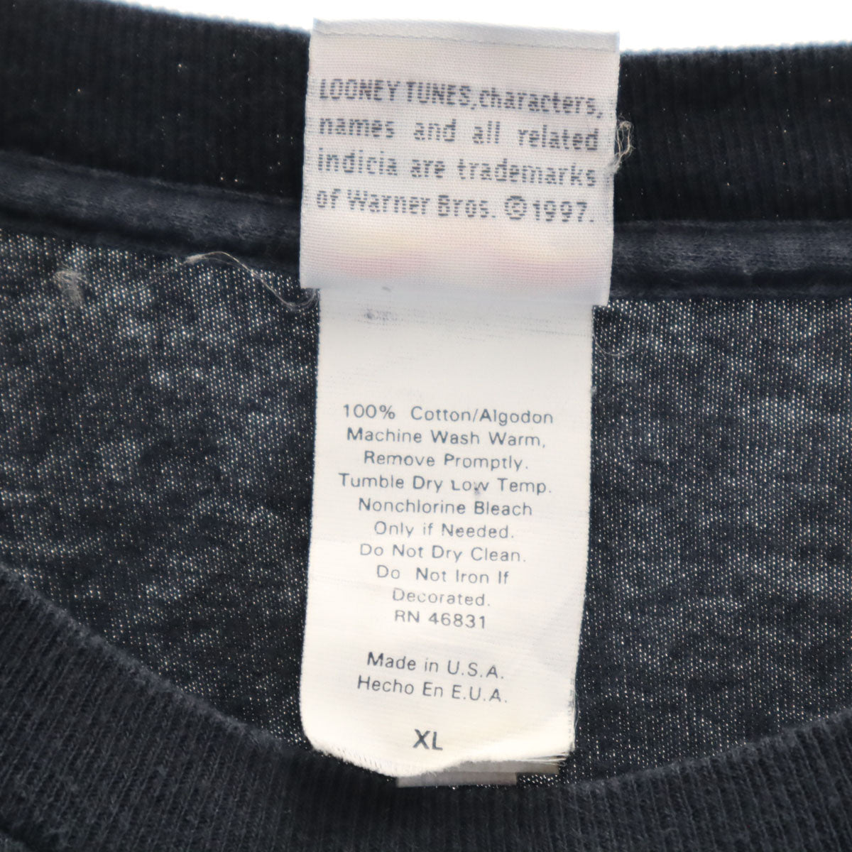 LOONEY TUNES ルーニーテューンズ USA製 タズマニアン・デビル 長袖 Tシャツ XL ブラック ロンT メンズ