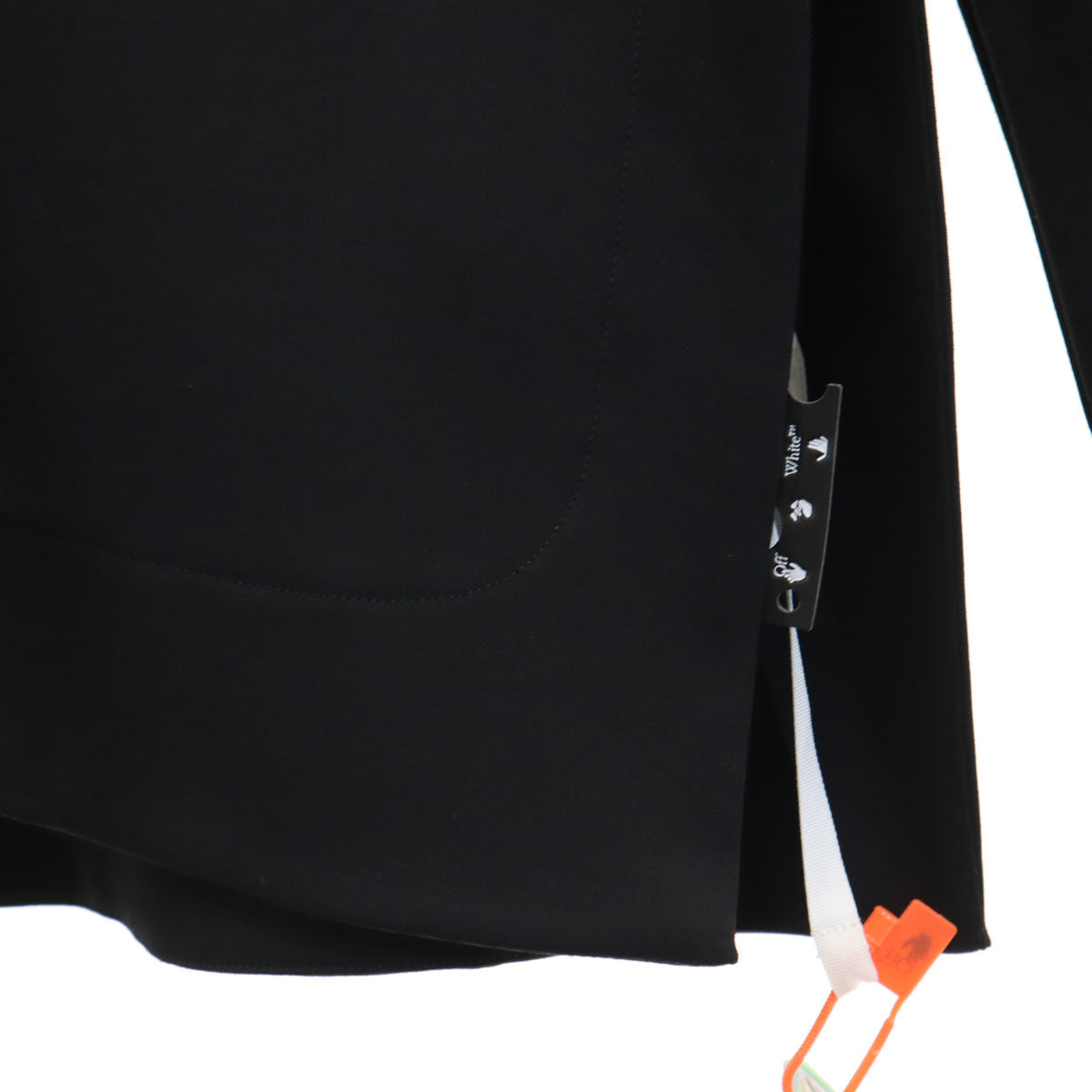 未使用 OFF-WHITE オフホワイト イタリア製 長袖 カットソー 38 ブラック JERSEY NAIL WRAP TOP トップス レディース