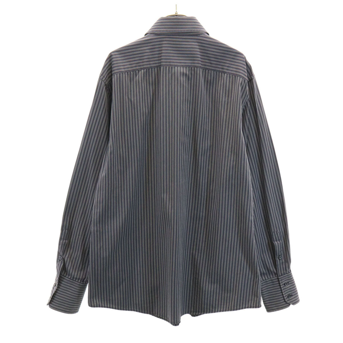 GUCCI グッチ イタリア製 ストライプ柄 長袖 コットンシャツ 43 ネイビー系 メンズ