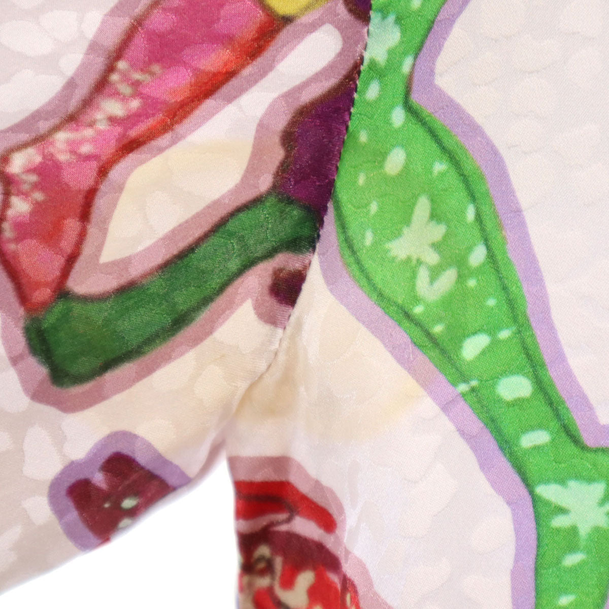 Stella McCartney ステラマッカートニー THE BEATLES ビートルズ コラボ シルク 映画 イエロー サブマリン 長袖 シャツ 34 ピンクホワイト系 レディース