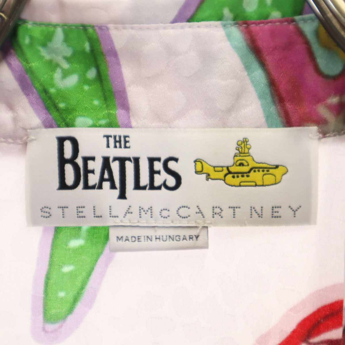 Stella McCartney ステラマッカートニー THE BEATLES ビートルズ コラボ シルク 映画 イエロー サブマリン 長袖 シャツ 34 ピンクホワイト系 レディース