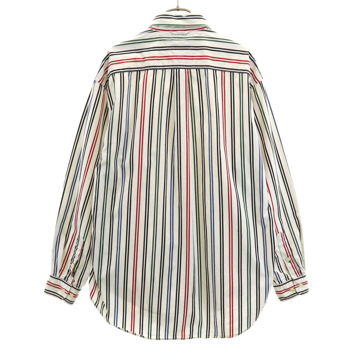 TOMMY HILFIGER トミーヒルフィガー ストライプ柄 長袖 ボタンダウンシャツ M ホワイト メンズ