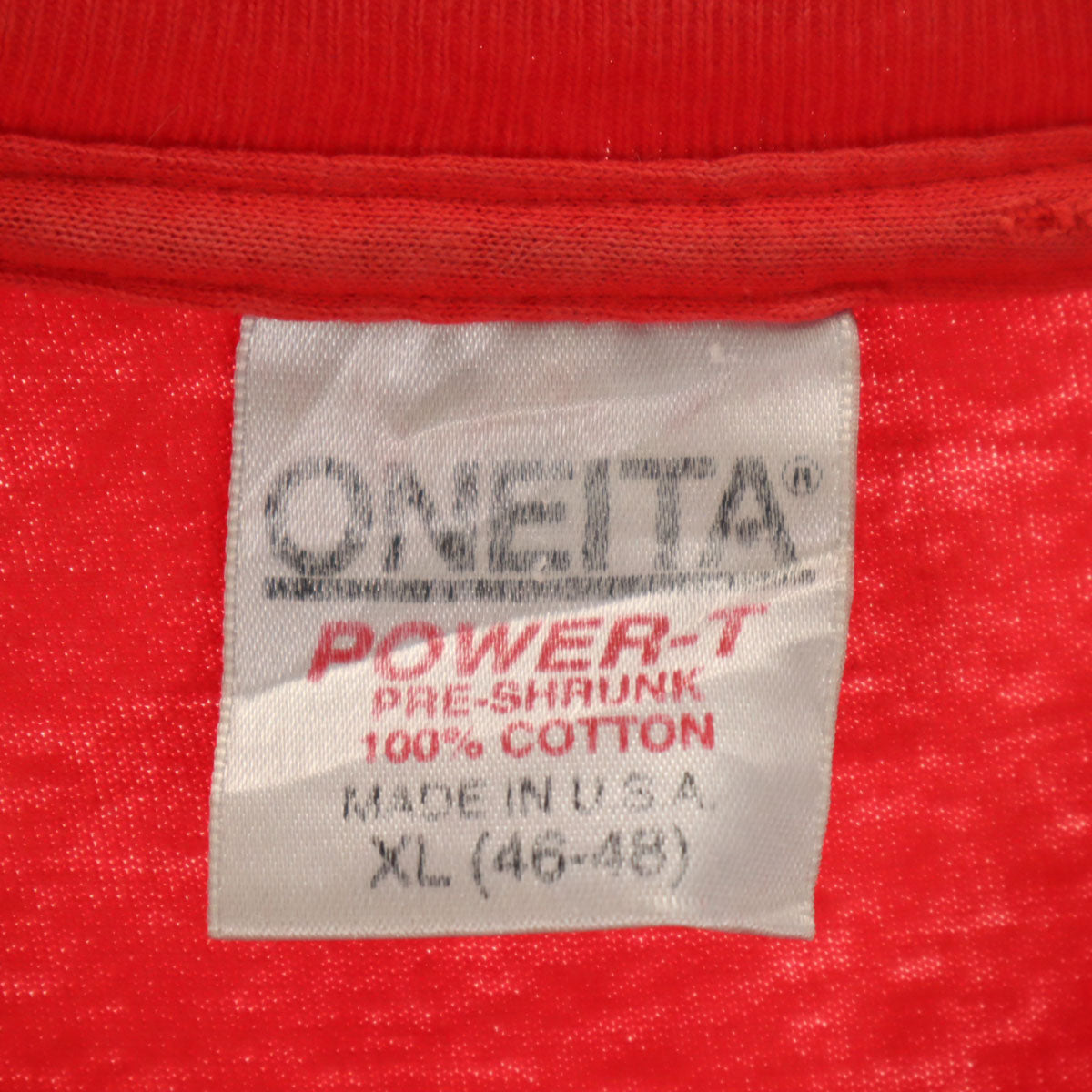 ONEITA オニータ 90s USA製 オールド CHILKOOT CHARLIE'S 半袖 Tシャツ XL レッド シングルステッチ POWER-T メンズ
