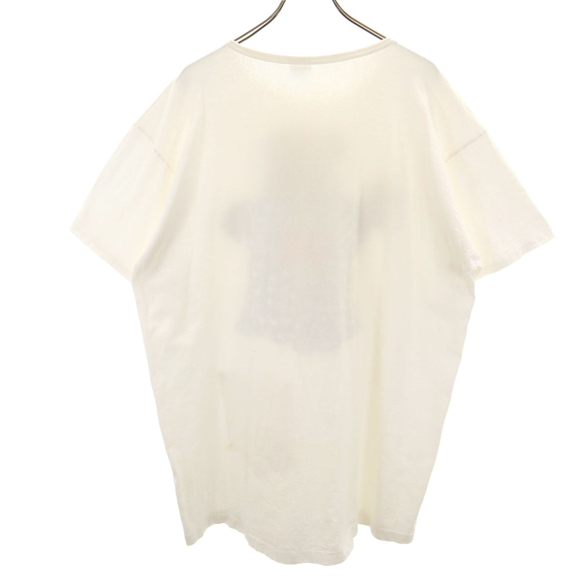 ALORE アローレ 90s USA製 オールド ミシガン ドッグプリント 半袖 ロング Tシャツ OS ホワイト シングルステッチ 犬 レディース