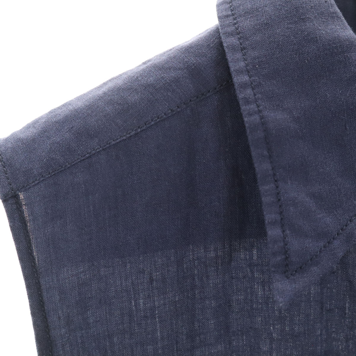 MAX MARA マックスマーラ イタリア製 リネン ノースリーブ シャツ 40 ネイビー レディース