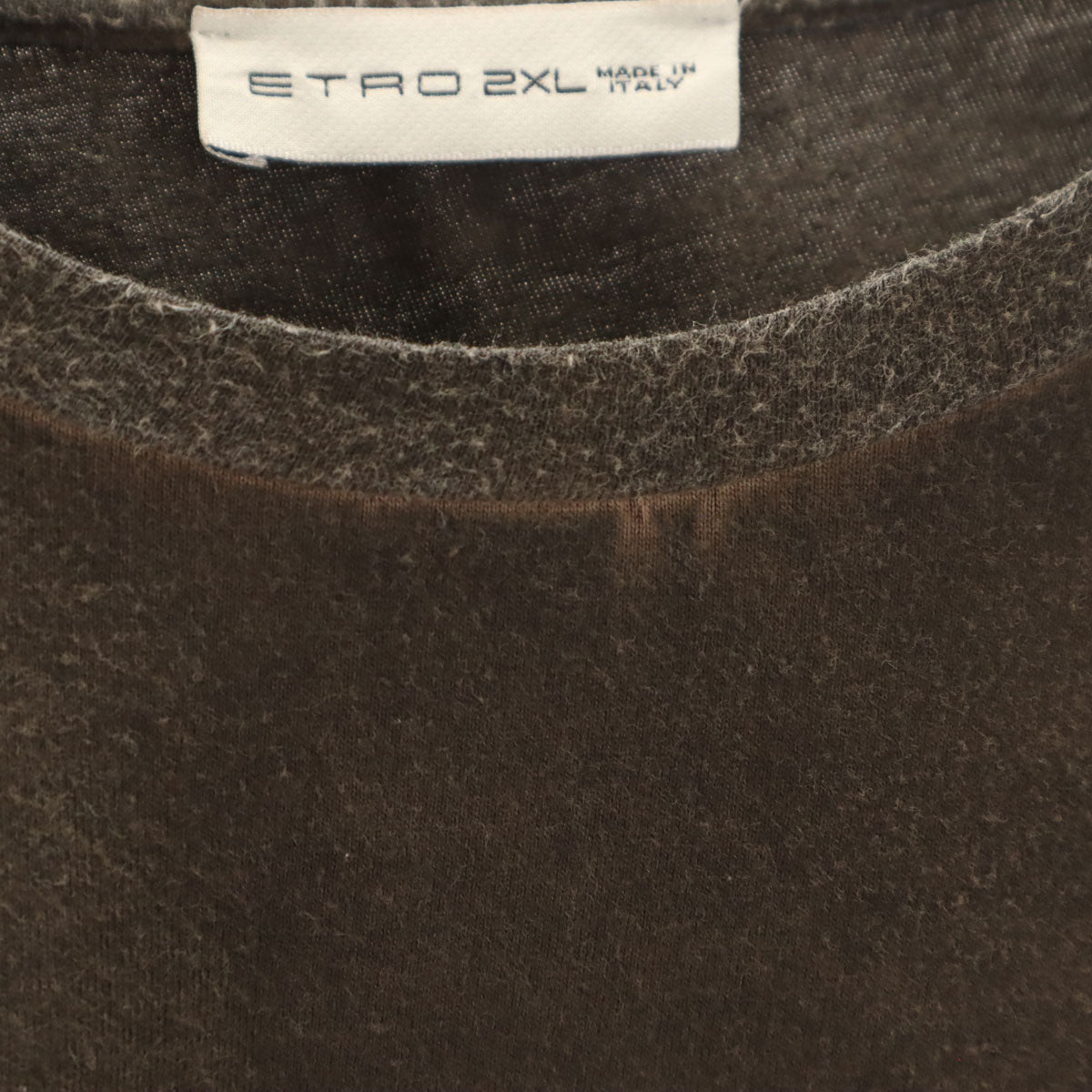 ETRO エトロ イタリア製 半袖 Tシャツ 2XL ブラウン メンズ