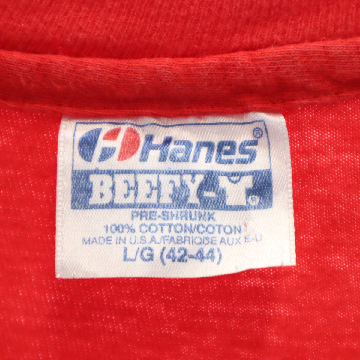 Hanes ヘインズ 90s BEEFY-T USA製 オールド 半袖 Tシャツ L レッド系 シングルステッチ メンズ