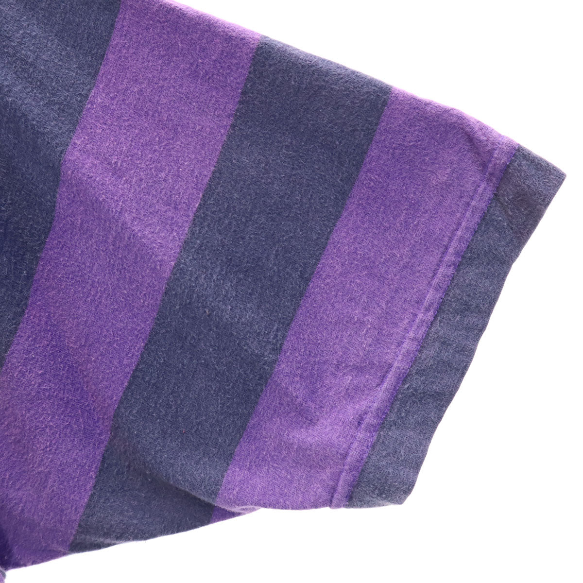 Disney ディズニー originals ミッキーマウス オールド ボーダー 半袖 ヘンリーネック Tシャツ S/M パープル×ネイビー メンズ