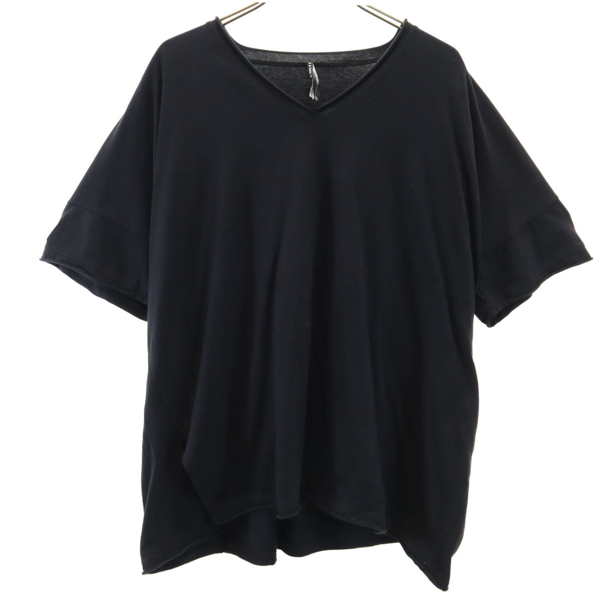 LIVIANA CONTI リビアナコンティ イタリア製 半袖 Vネック スリット カットソー XS ブラック レディース