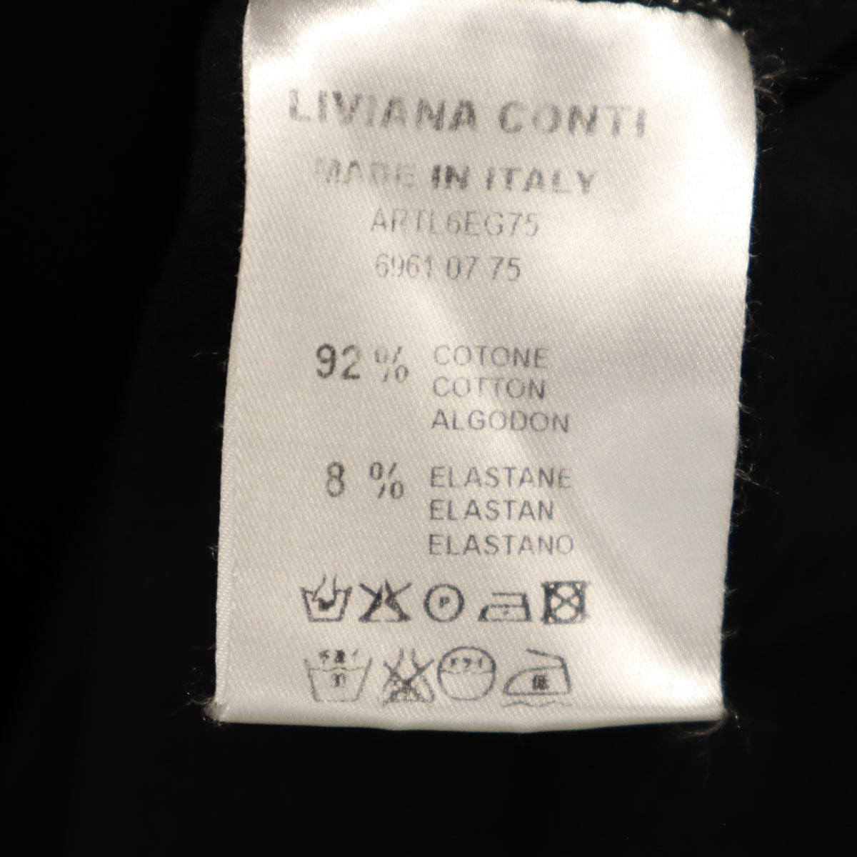 LIVIANA CONTI リビアナコンティ イタリア製 半袖 Vネック スリット カットソー XS ブラック レディース