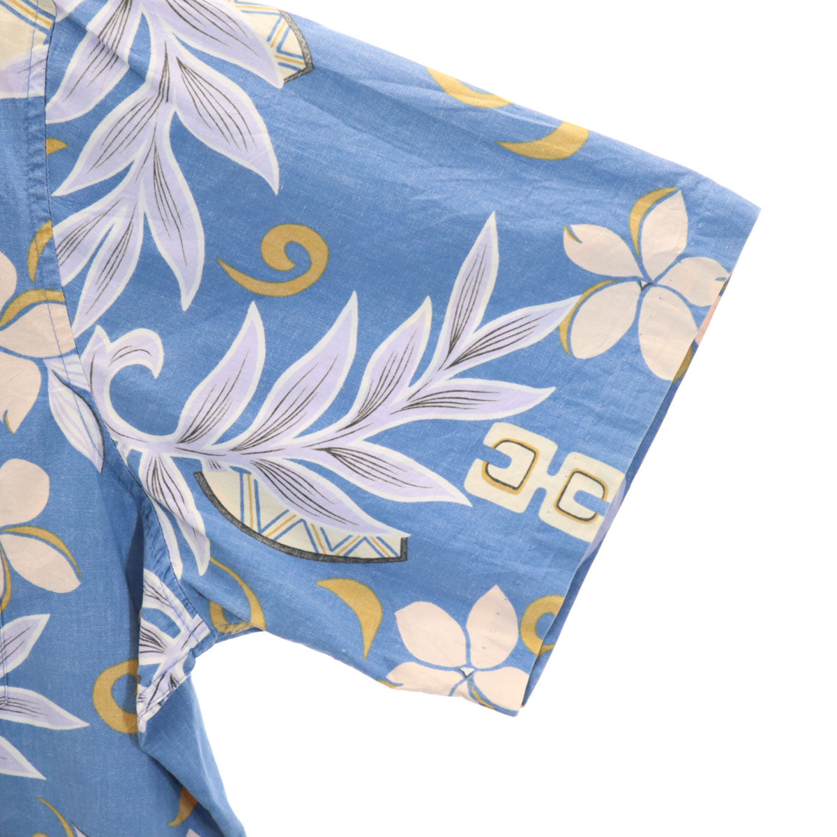 reyn spooner レインスプーナー 90s オールド 花柄 リバースプリント 半袖 ボタンダウン アロハシャツ XXL ブルー系 プルオーバー ビッグサイズ メンズ