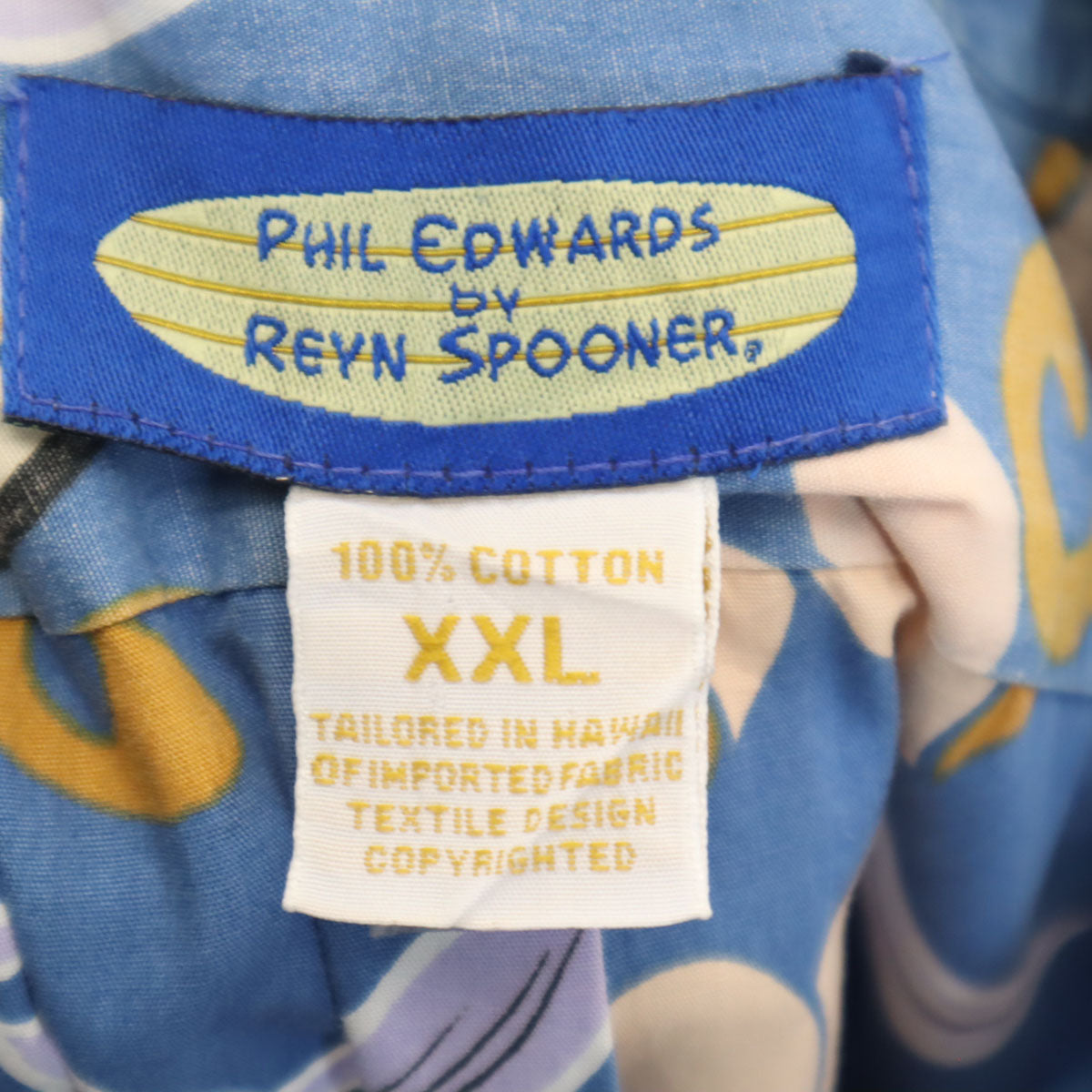 reyn spooner レインスプーナー 90s オールド 花柄 リバースプリント 半袖 ボタンダウン アロハシャツ XXL ブルー系 プルオーバー ビッグサイズ メンズ