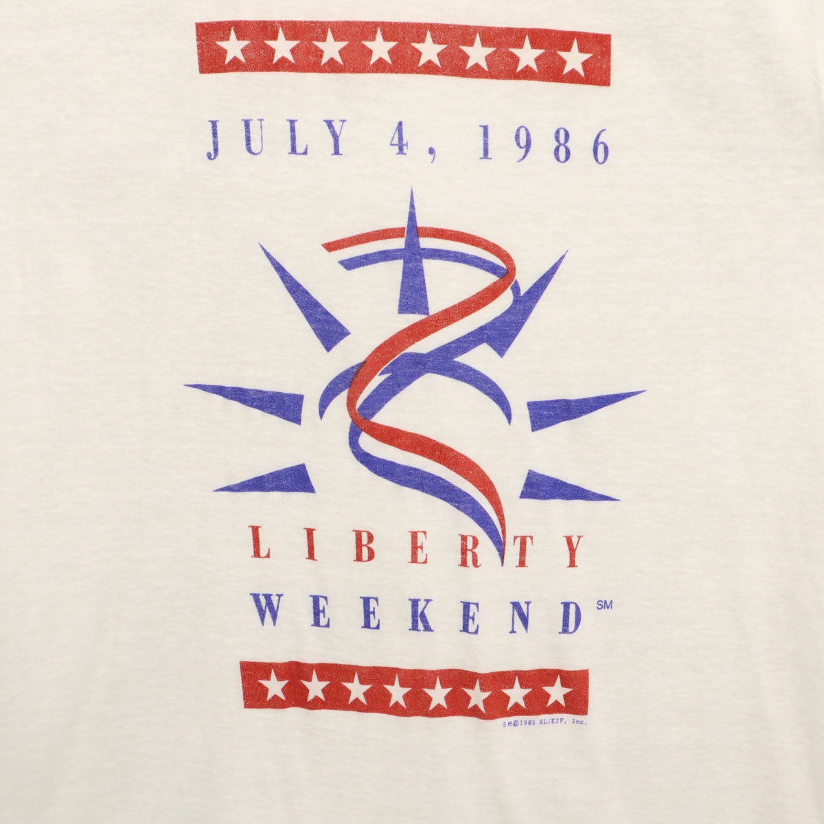AMERICA アメリカ 80s USA製 ヴィンテージ 1986 LIBERTY WEEKEND 半袖 Tシャツ XL ホワイト シングルステッチ メンズ