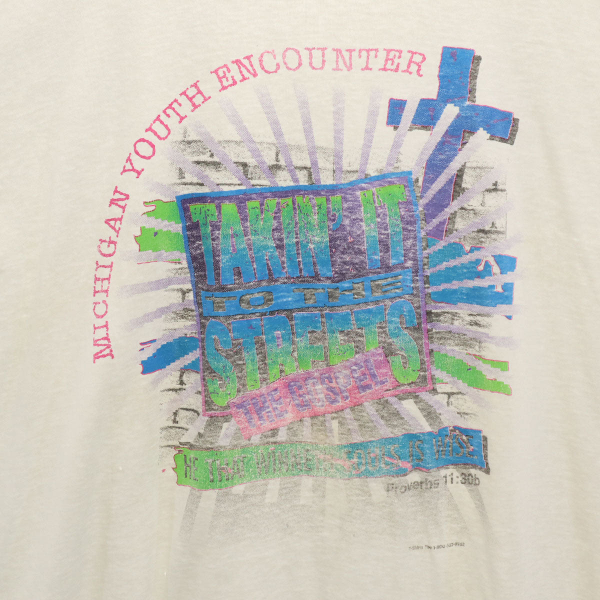 90s オールド TAKIN' IT TO THE STREETS 半袖 Tシャツ ホワイト シングルステッチ メンズ