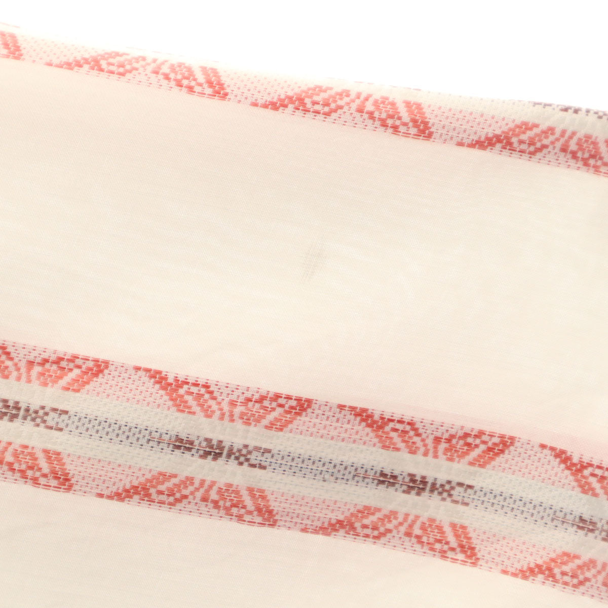 70s 80s ヴィンテージ 蝶ストライプ柄 5分袖 シャツ 17 1/2 ホワイト メンズ