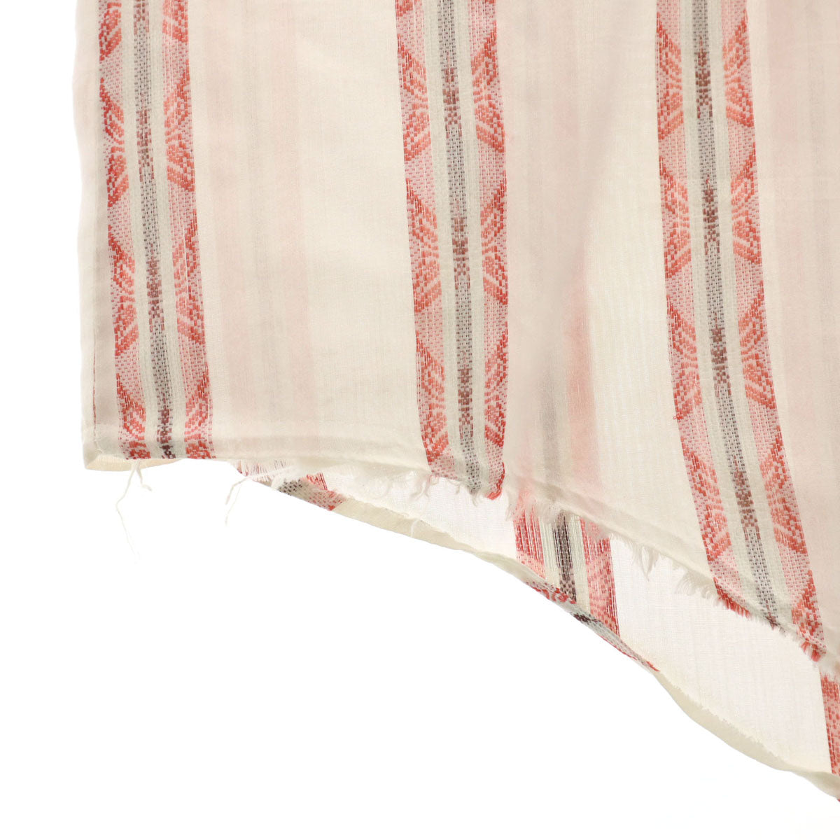 70s 80s ヴィンテージ 蝶ストライプ柄 5分袖 シャツ 17 1/2 ホワイト メンズ