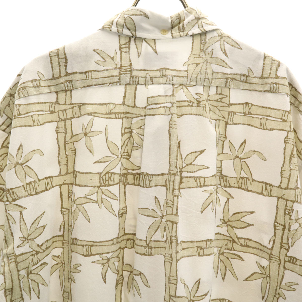 reyn spooner レインスプーナー 90s オールド リバースプリント 竹 半袖 ボタンダウン アロハシャツ 3XL ホワイト ビッグサイズ メンズ