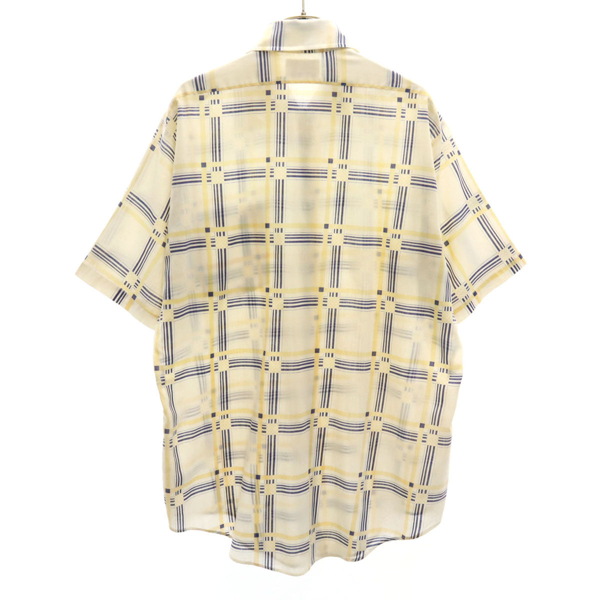 VAN HEUSEN ヴァンヒューゼン 70s ヴィンテージ チェック柄 半袖 シャツ アイボリー メンズ