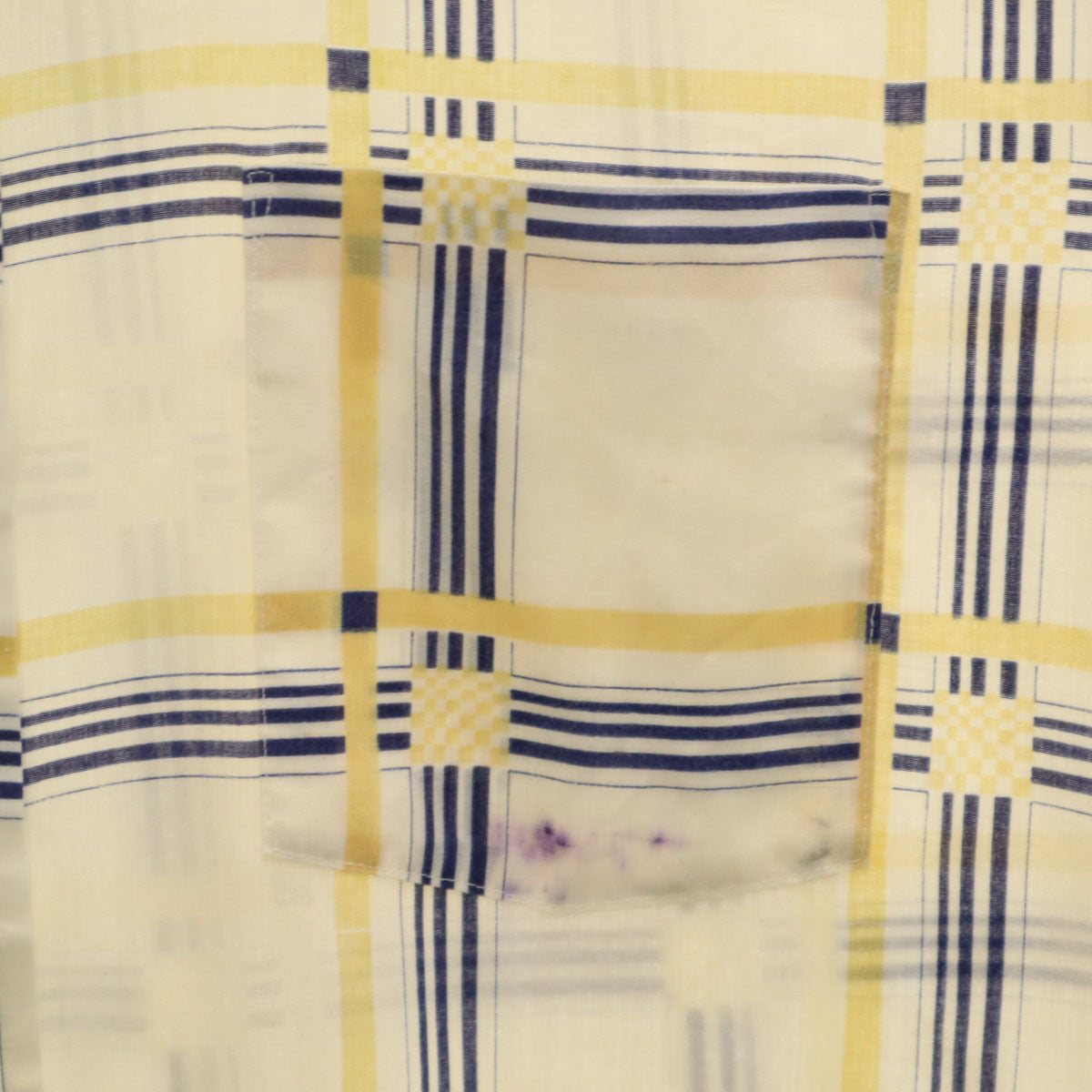 VAN HEUSEN ヴァンヒューゼン 70s ヴィンテージ チェック柄 半袖 シャツ アイボリー メンズ