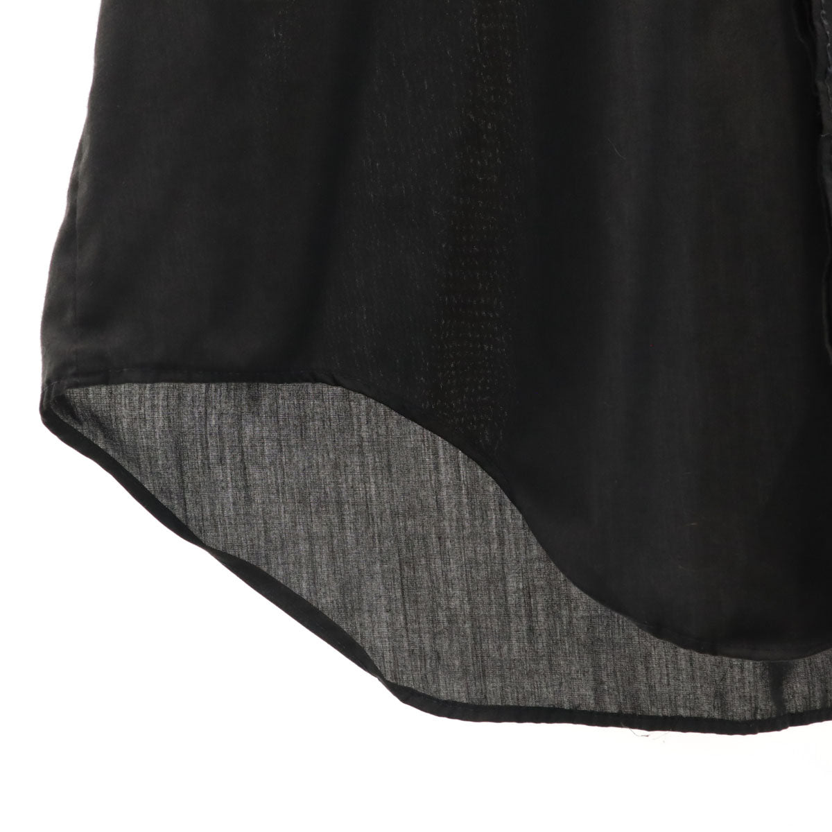 CUSTOM TAILORED カスタムテーラード 70s 80s ヴィンテージ 半袖 シャツ チャコール 比翼 メンズ