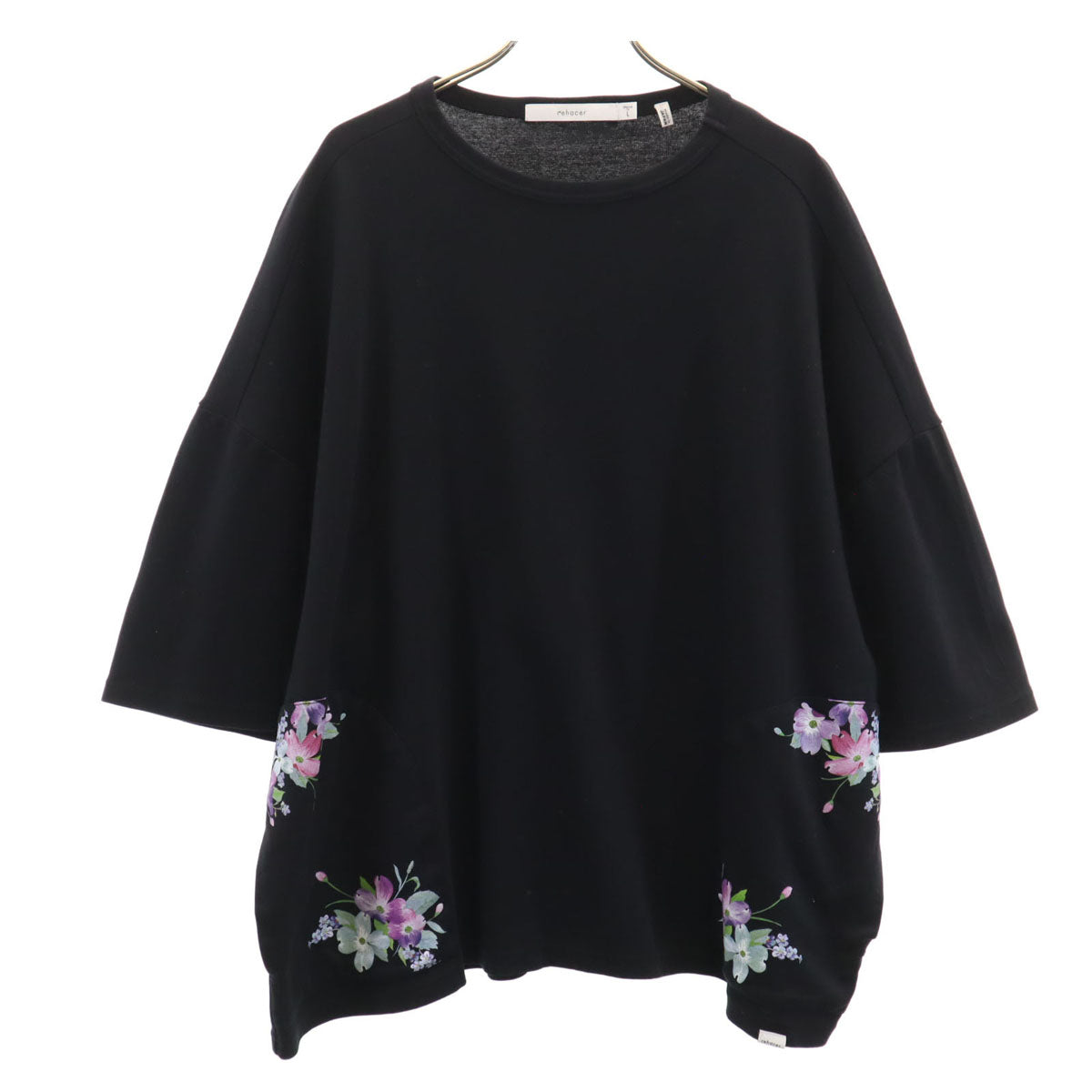rehacer レアセル 日本製 半袖 Tシャツ L 黒 レディース