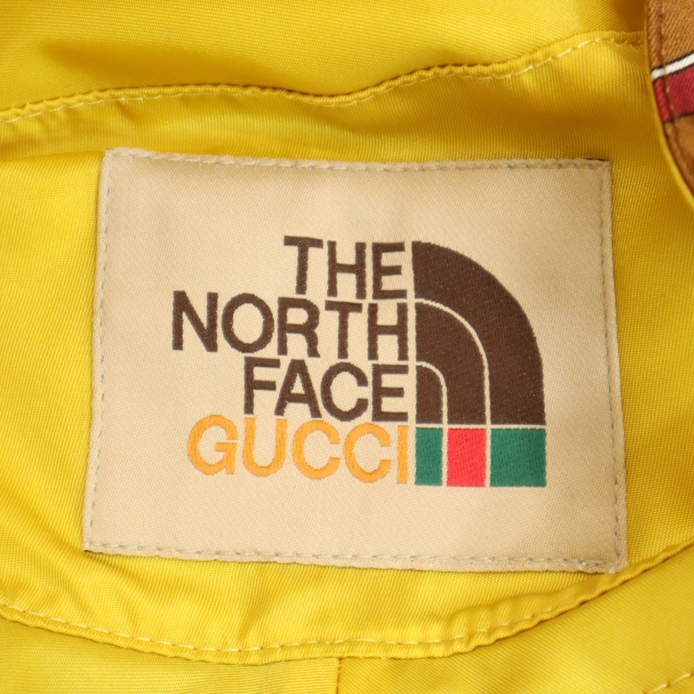 未使用 GUCCI グッチ ノースフェイス コラボ リバーシブル バケット ハット ブラウン x THE NORTH FACE 帽子 メンズ