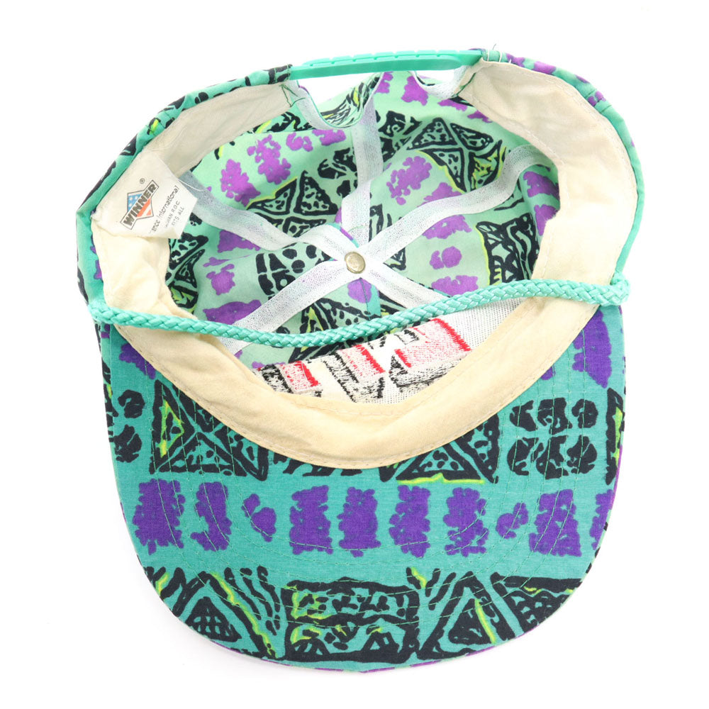 ウィナー 90s 総柄 キャップ ミント系 スナップバック 帽子 オールド メンズ