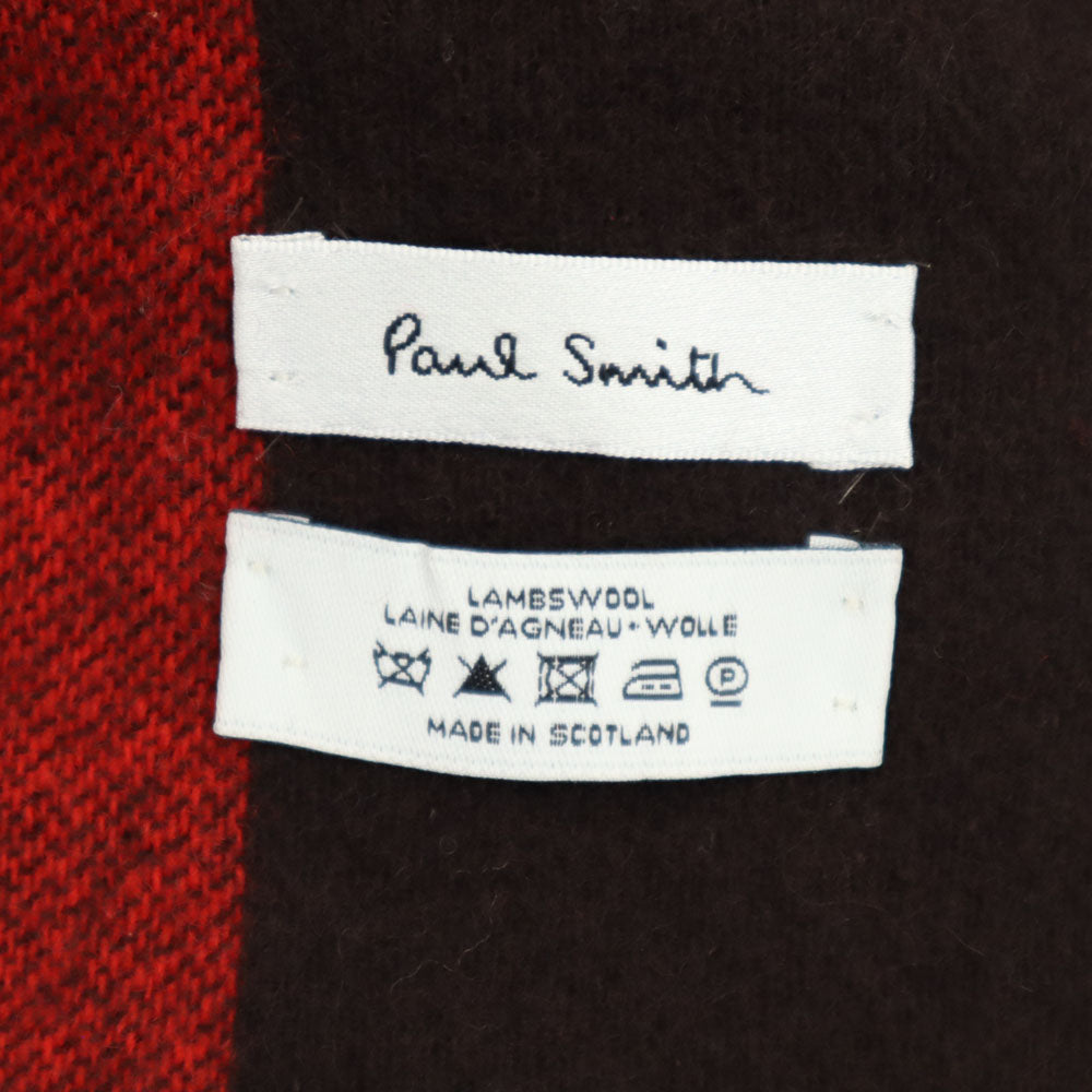 Paul Smith ポールスミス スコットランド製 マフラー ブラウン メンズ