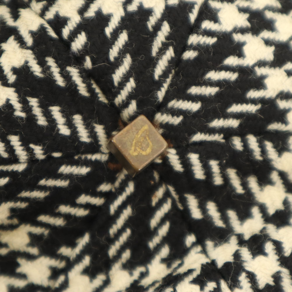 Borsalino ボルサリーノ イタリア製 ウール 千鳥格子 キャスケット ブラック系 レディース