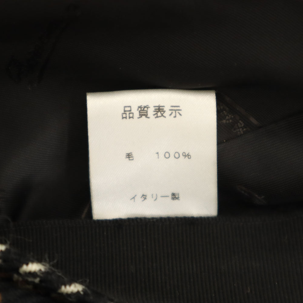 Borsalino ボルサリーノ イタリア製 ウール 千鳥格子 キャスケット ブラック系 レディース
