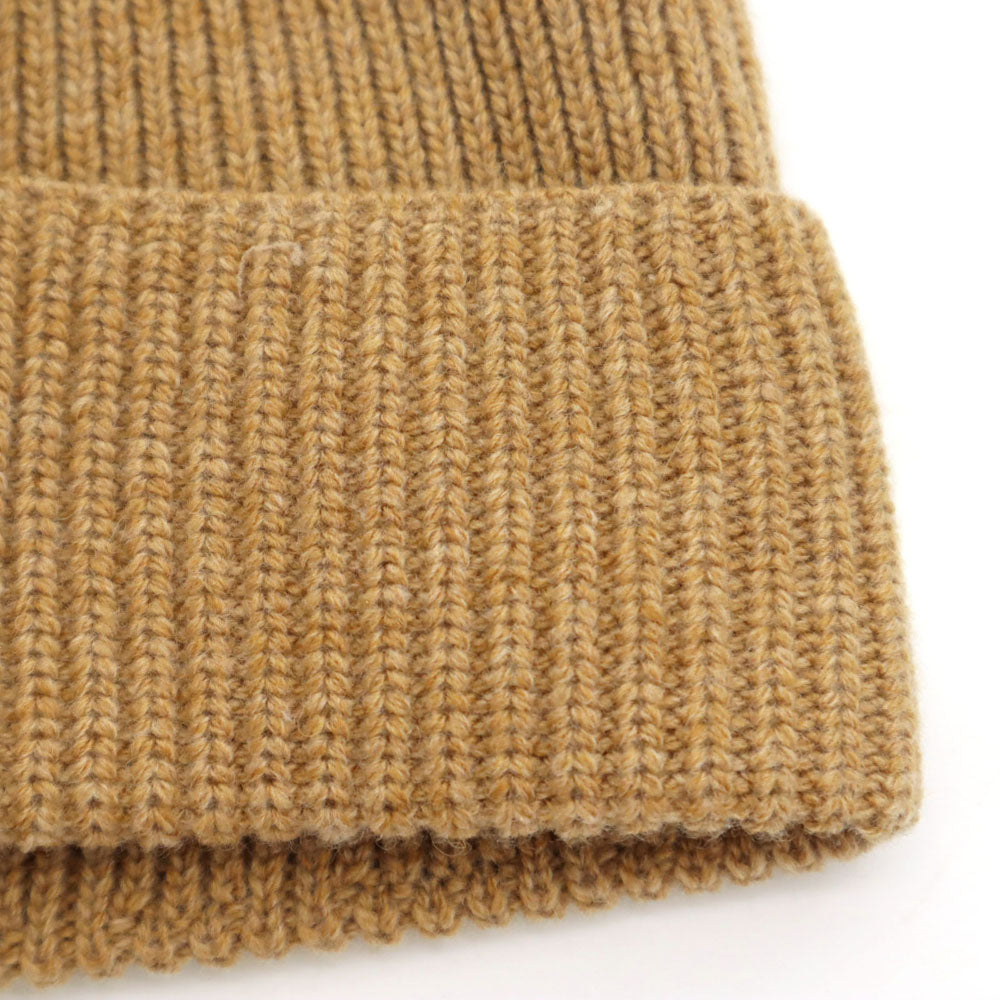 未使用 ポロラルフローレン ウールブレンド ポロベアー ダブルワッチビーニー ニットキャップ ベージュ系 POLO RALPH LAUREN タグ付き メンズ