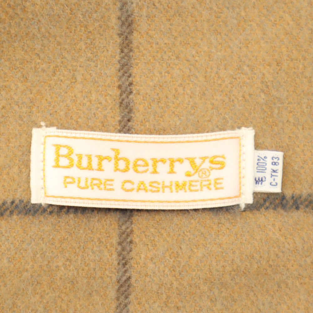 Burberrys バーバリーズ カシミア チャック柄 マフラー ベージュ系 フリンジ メンズ