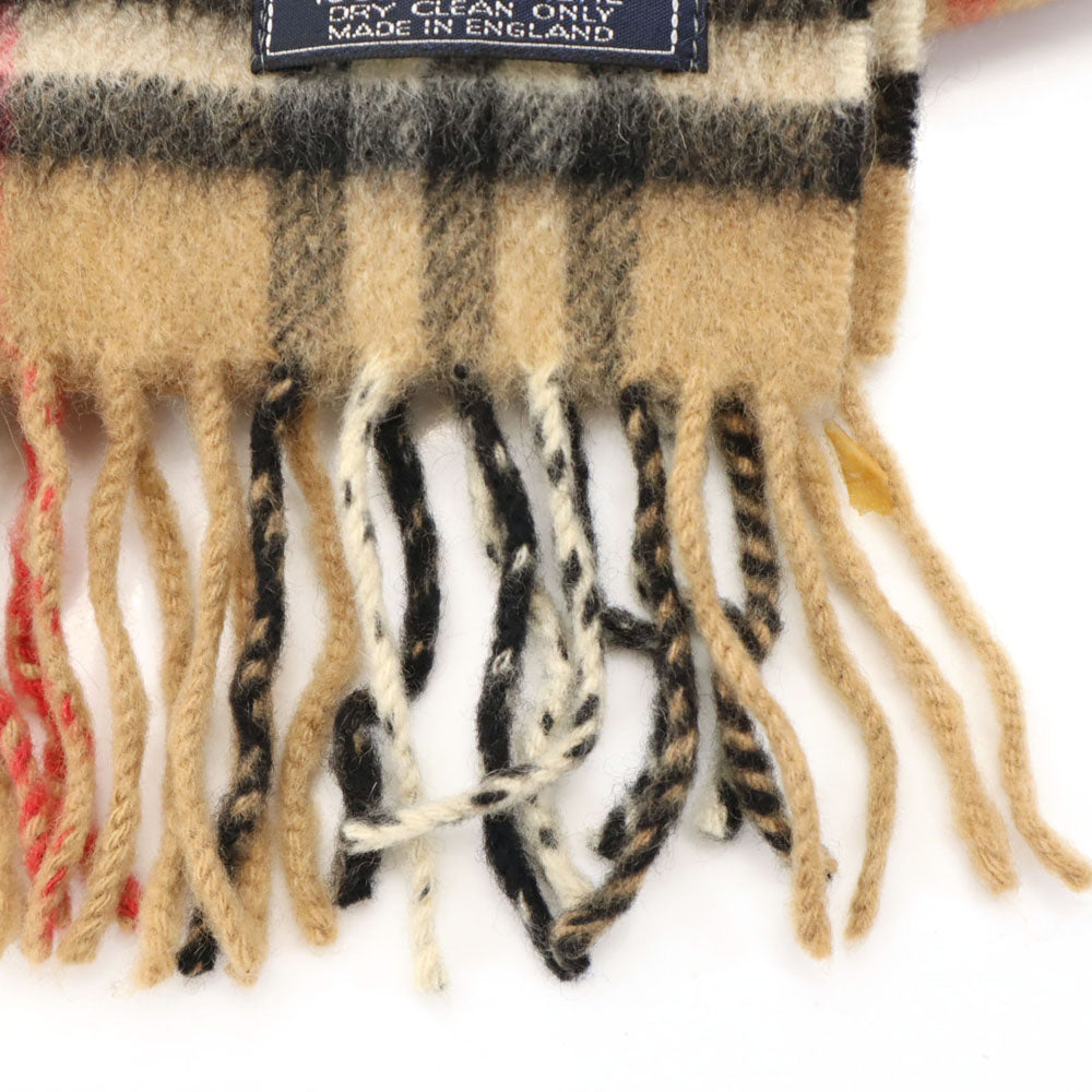バーバリー カシミヤ100% チェック柄 マフラー ブラウン BURBERRY メンズ