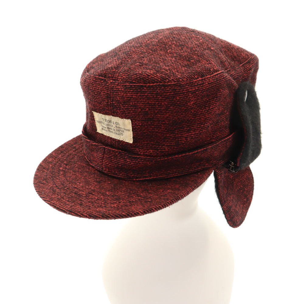 シラノブロス 日本製 カシラ コラボ フライト キャップ レッド系 T BROS & CO. x CA4LA 帽子 ジェット 2WAY メンズ