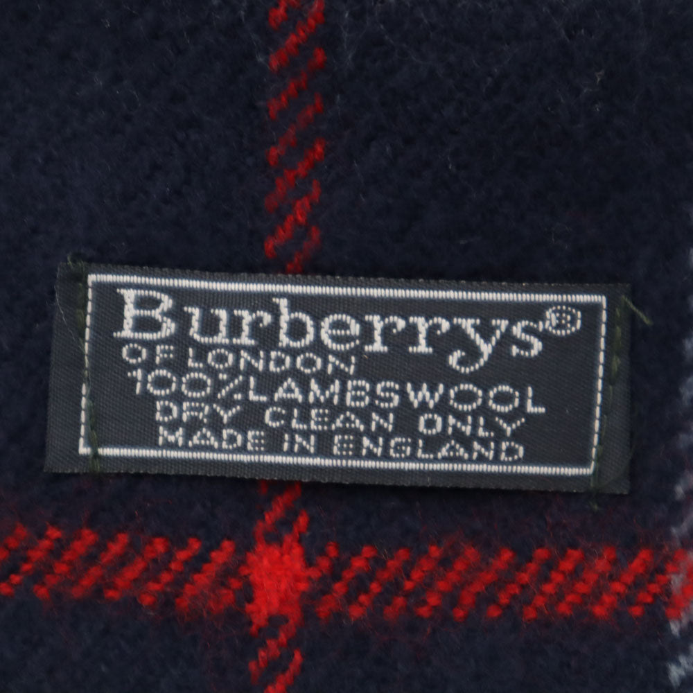 バーバリーズ 英国製 チェック柄 マフラー ネイビー Burberrys ユニセックス メンズ