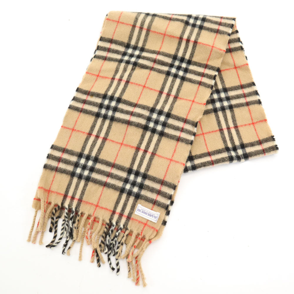 バーバリーズ 英国製 ノバチェック柄 マフラー ベージュ Burberrys ユニセックス メンズ