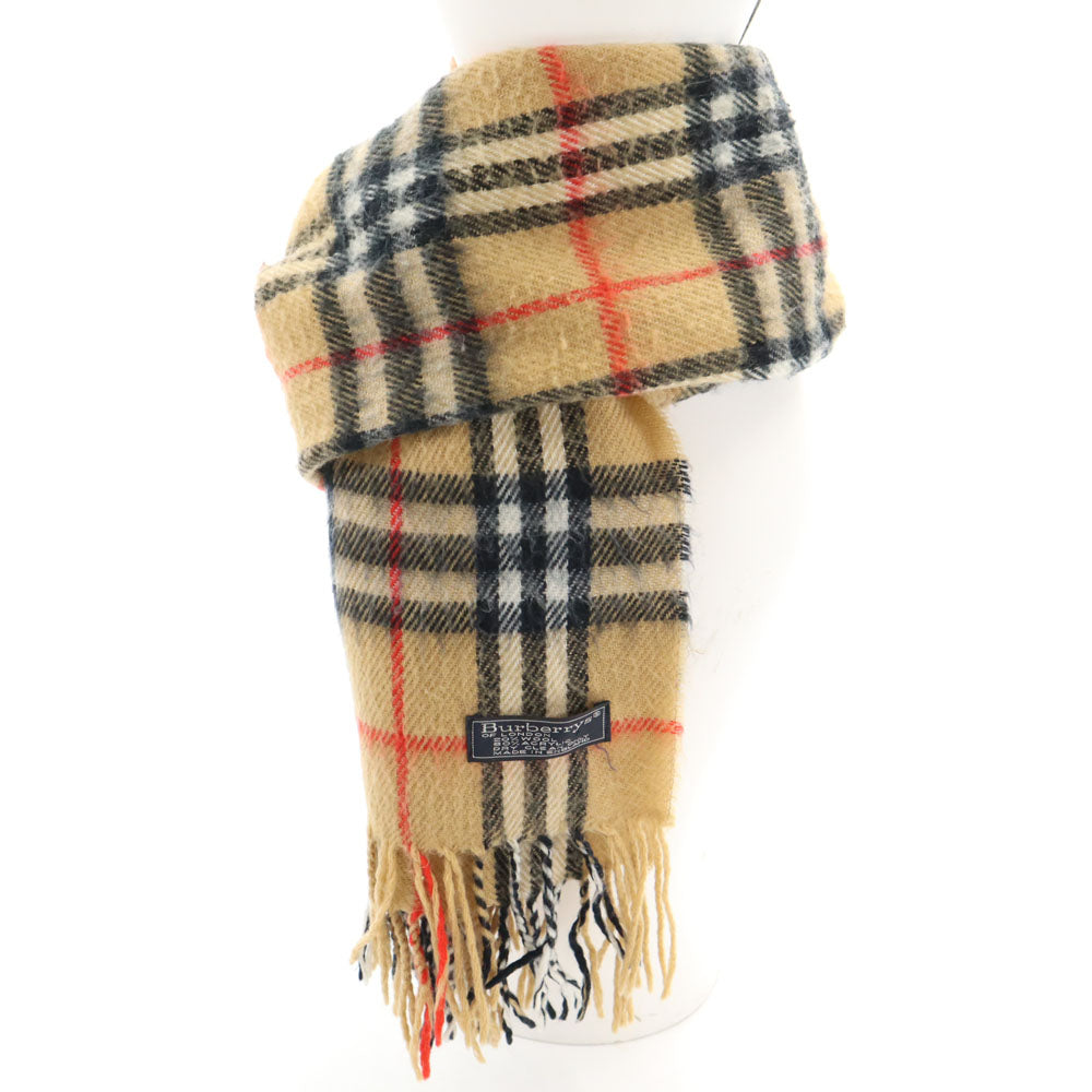 バーバリーズ 英国製 ノバチェック柄 マフラー ベージュ Burberrys ユニセックス メンズ