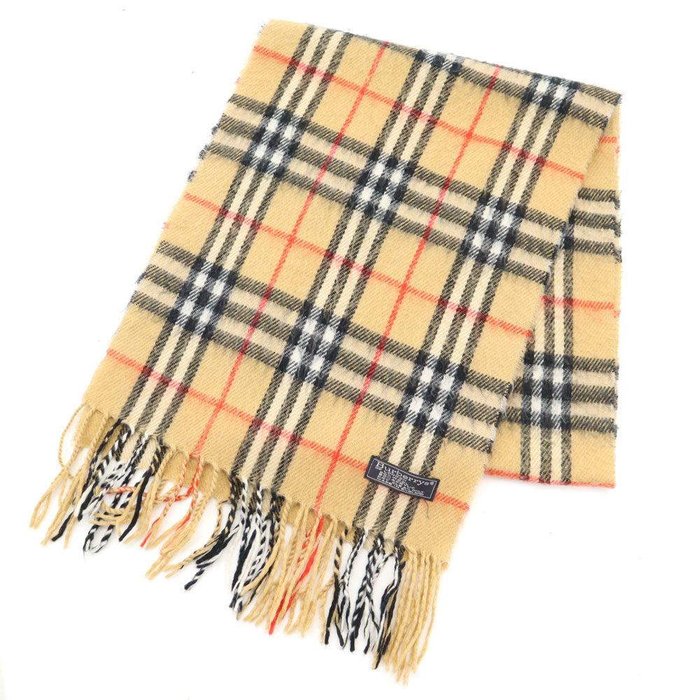 バーバリーズ 英国製 ノバチェック柄 マフラー ベージュ Burberrys ユニセックス メンズ