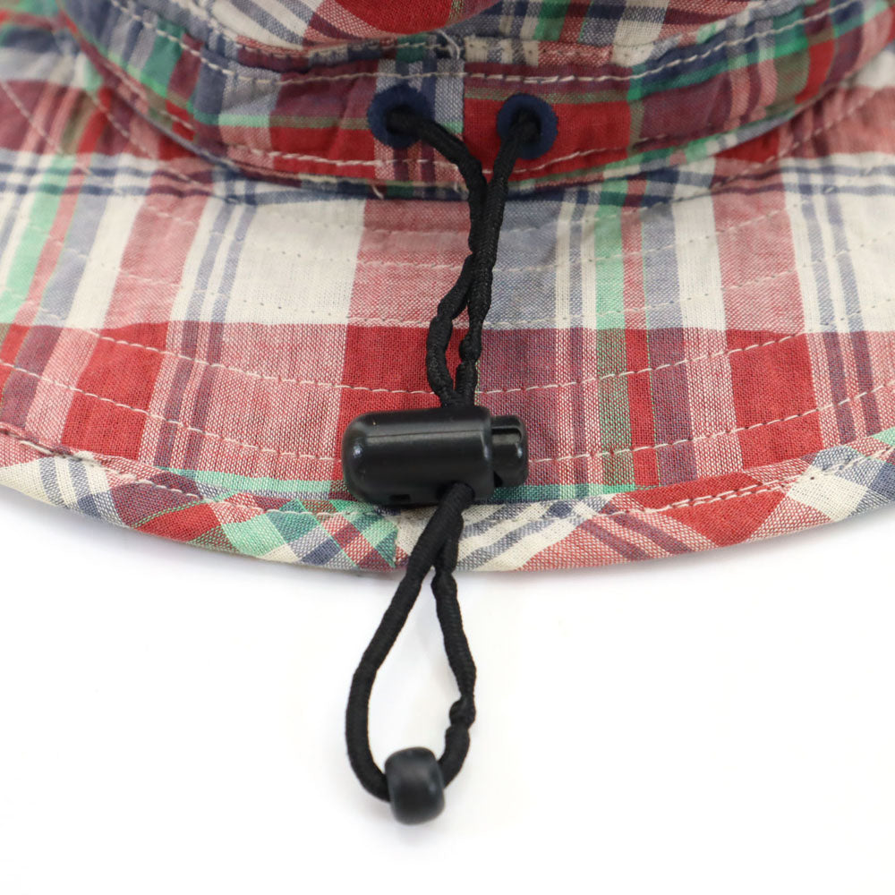 Columbia コロンビア アウトドア チェック柄 ブーニー ハット S/M 赤系 メンズ