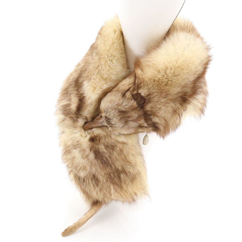 ティペット ベージュ マフラー ストール 毛皮 レディース