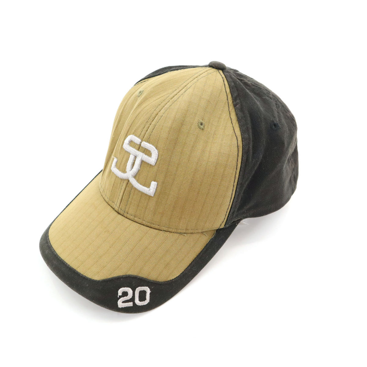 STUSSY ステューシー 90s オールド キャップ S-M ベージュ×ブラック 帽子 メンズ
