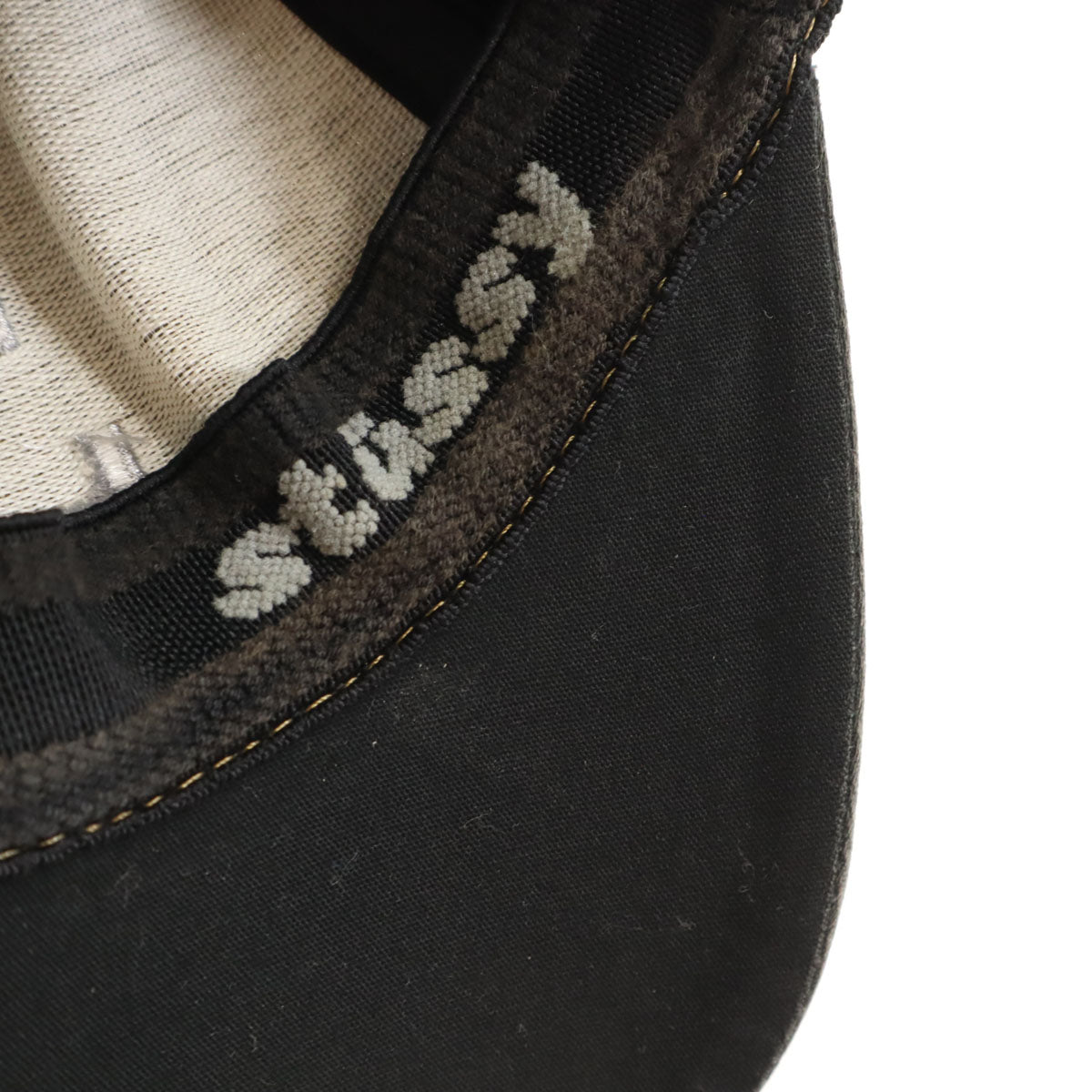 STUSSY ステューシー 90s オールド キャップ S-M ベージュ×ブラック 帽子 メンズ